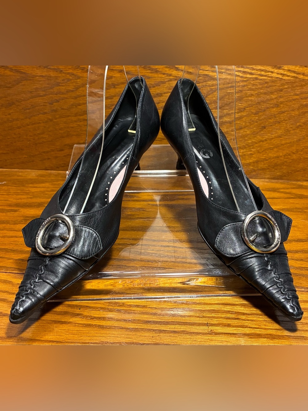 Y2K VTG D&G Dolce & Gabbana Buckle Pointed Toe Kitten Heel Pumps EU 35.5 US 5.5 - Picture 3 of 16